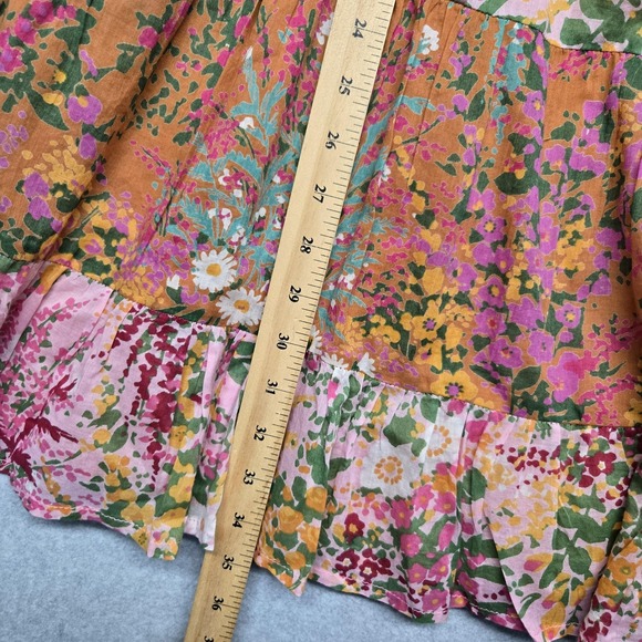 Banjanan Dress Womens XS Extra Small Floral Patchwork Boho Long‎ Sleeve Maxi - Picture 9 of 16